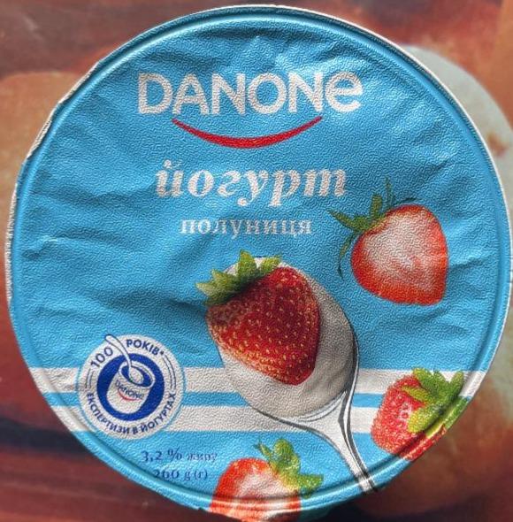 Фото - Йогурт 3.2% полуниця Danone