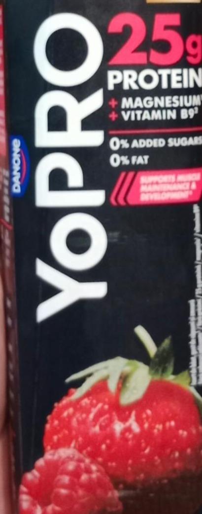 Фото - Yopro protein strawberry-raspberry flavour yogurt drink Danone