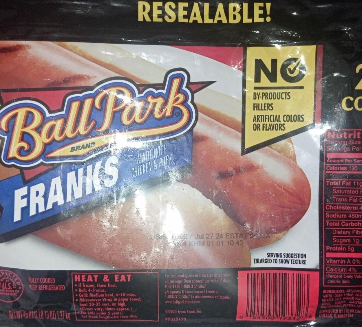 Фото - Franks made with chicken pork Ball Park