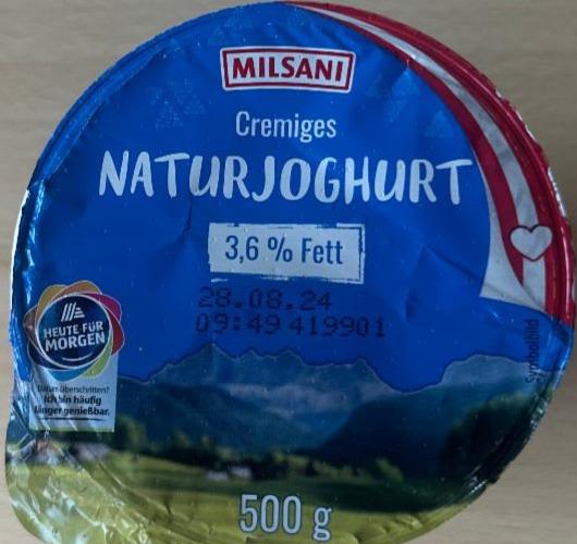 Фото - Cremiges Naturjoghurt 3.6% Fett Milsani