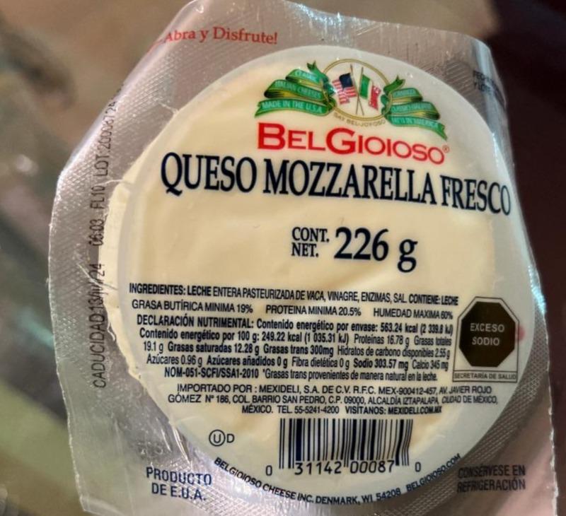 Фото - Queso mozzarella fresco BelGioioso