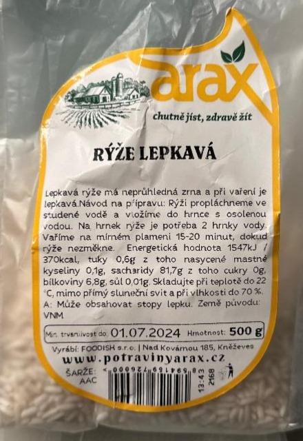 Фото - Rýže lepkavá Arax