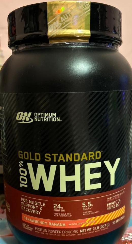 Фото - Протеїн Gold Standard 100% Whey зі смаком полуниці та банану Optimum Nutrition