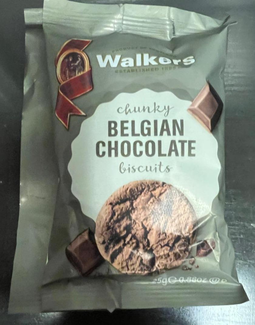 Фото - Печиво шоколадне зі шматочками шоколаду Chunky Belgian Chocolate Biscuits Walkers