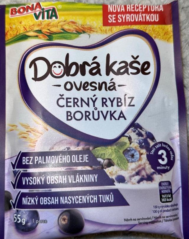 Фото - Dobrá kaše ovesná černý rybíz borůvka Bonavita