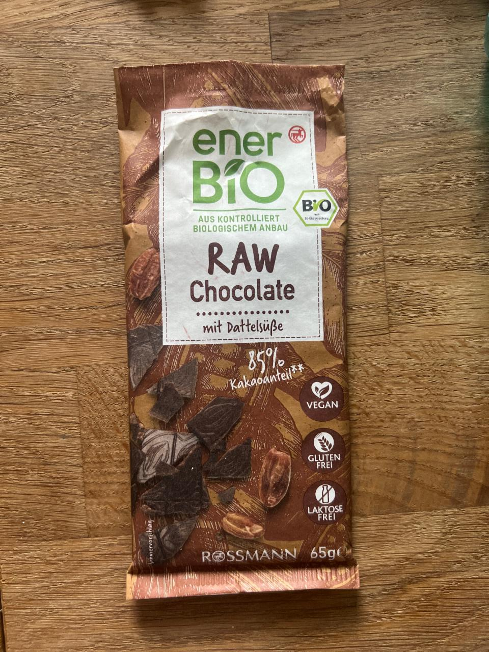 Фото - Raw Chocolate mit Dattelsüße 85% Kakaoanteil EnerBio