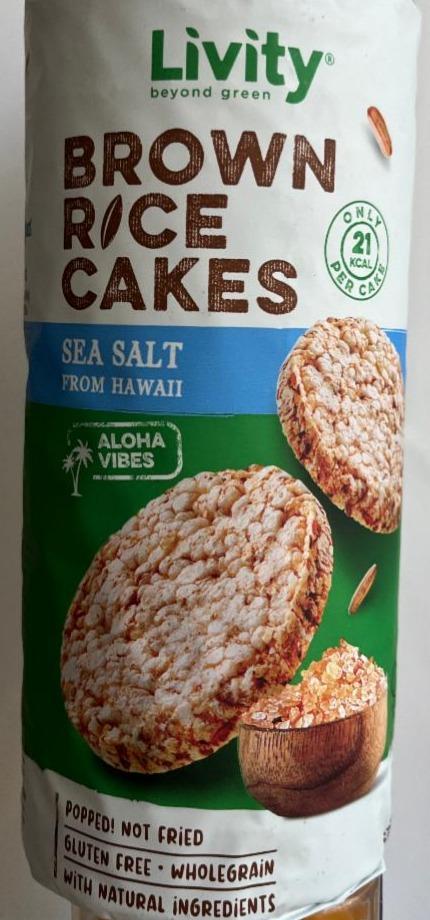 Фото - Wholegrain brown rice cakes hawaiian sea salt Livity