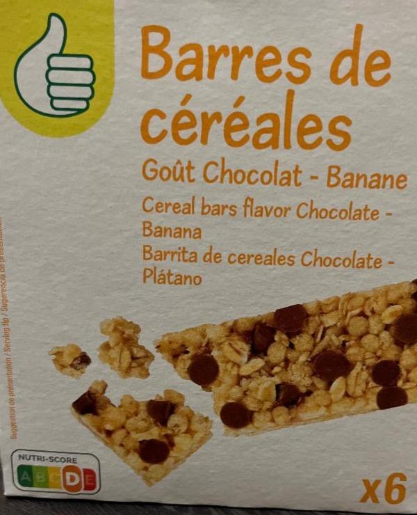 Фото - Barres céréalières Goût Chocolat - banane Pouce Auchan