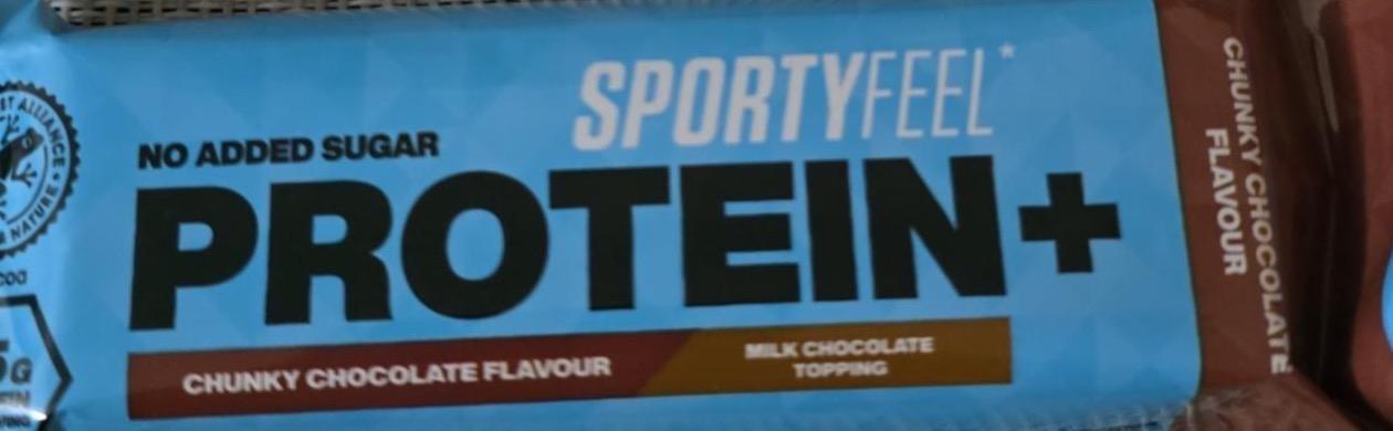 Фото - Protein+ chunky chocolate flavour milk chocolate topping Sportyfeel