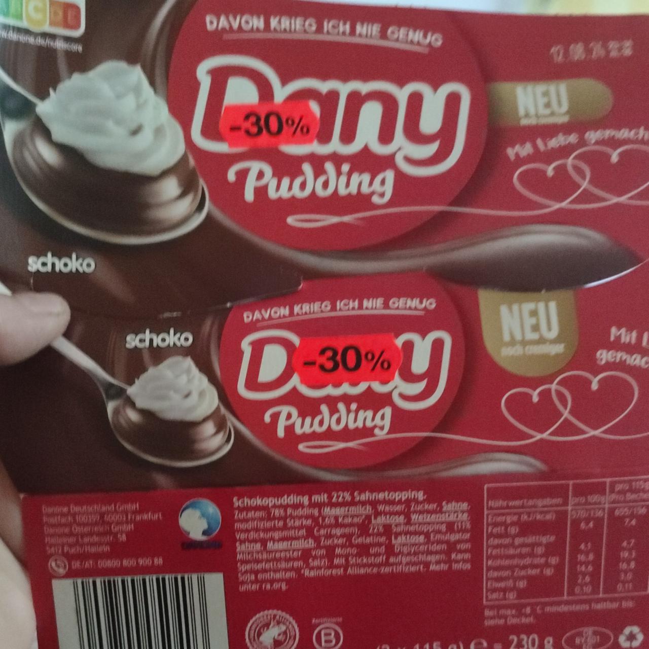 Фото - Dany Cream Chocolate Pudding Danone