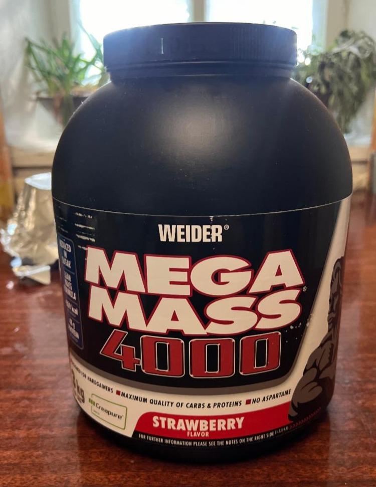 Фото - Гейнер Mega Mass 4000 Strawberry Flavour Weider